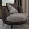 Casa Padrino Luxus Chesterfield Sessel Grau / Braun / Schwarz 100 x 96 x H. 75 cm - Wohnzimmer Sessel - Hotel Sessel - Wohnzimmer Möbel - Chesterfield Möbel - Luxus Möbel - Luxus Einrichtung