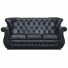 Casa Padrino Luxus Chesterfield Leder Sofa Schwarz / Dunkelbraun 190 cm - Wohnzimmer Möbel
