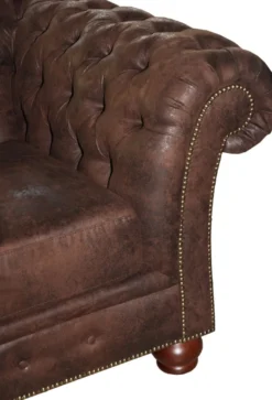 Casa Padrino Luxus Chesterfield Sofa Braun - Chesterfield Wohnzimmer Möbel