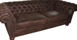 Casa Padrino Luxus Chesterfield Sofa Braun - Chesterfield Wohnzimmer Möbel