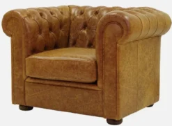 Casa Padrino Luxus Chesterfield Leder Sessel Vintage Braun / Dunkelbraun 105 x 95 x H. 80 cm - Chesterfield Echtleder Wohnzimmer Sessel - Chesterfield Möbel - Echtleder Möbel - Luxus Möbel