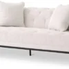 Casa Padrino Luxus Chesterfield Sofa mit 4 Kissen Weiß / Rotguss 231 x 97 x H. 75 cm - Wohnzimmer Sofa - Hotel Sofa - Wohnzimmer Möbel - Chesterfield Möbel - Luxus Möbel - Luxus Einrichtung