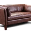 Casa Padrino Luxus Chesterfield Sofa Charlie 107 x 86 x H. 84 cm - Elegantes Wohnzimmer Sofa mit Echtleder - Chesterfield Wohnzimmer Möbel