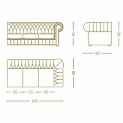 Casa Padrino Luxus Chesterfield Leder Ecksofa Dunkelbraun 293 cm - Chesterfield Möbel