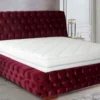 Casa Padrino Luxus Chesterfield Doppelbett Rosa / Braun - Verschiedene Größen - Modernes Bett mit Matratze - Chesterfield Schlafzimmer Möbel