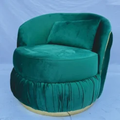 Casa Padrino Luxus Chesterfield Sessel Grün / Gold - Wohnzimmer Möbel