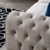 Casa Padrino Luxus Chesterfield Sofa Grau / Schwarz / Gold 240 x 100 x H. 85 cm - Modernes Wohnzimmer Sofa - Chesterfield Wohnzimmer Möbel