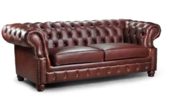 Casa Padrino Luxus Chesterfield Sessel Baker 116 x 93 x H. 77 cm - Eleganter Wohnzimmer Sessel mit Echtleder - Chesterfield Wohnzimmer Möbel