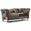 Casa Padrino Luxus Chesterfield 2er Sofa Bunt / Braun 186 cm