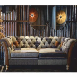 Casa Padrino Luxus Chesterfield 2er Sofa Bunt / Braun 186 cm