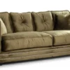 Casa Padrino Luxus Chesterfield 2er Sofa Hamilton 165 x 105 x H. 90 cm - Elegantes Wohnzimmer 2er Sofa mit Echtleder - Chesterfield Wohnzimmer Möbel