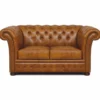 Casa Padrino Luxus Chesterfield Leder 2er Sofa Vintage Braun / Dunkelbraun 170 cm