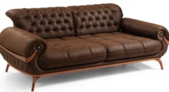 Casa Padrino Luxus Chesterfield Wohnzimmer Sofa mit verstellbaren Rückenlehnen Dunkelbraun / Braun - Chesterfield Wohnzimmer Möbel - Luxus Wohnzimmer Möbel - Luxus Möbel - Luxus Einrichtung