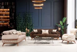 Casa Padrino Luxus Chesterfield Wohnzimmer Sofa mit verstellbaren Rückenlehnen Dunkelbraun / Braun - Chesterfield Wohnzimmer Möbel - Luxus Wohnzimmer Möbel - Luxus Möbel - Luxus Einrichtung