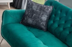 Casa Padrino Luxus Chesterfield Schlafsofa Grün / Silber 230 x 95 x H. 75 cm - Modernes Wohnzimmer Sofa - Chesterfield Wohnzimmer Möbel