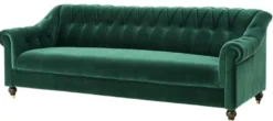 Casa Padrino Luxus Chesterfield Wohnzimmer Sofa Grün / Braun / Gold 230 x 90 x H. 81,5 cm - Luxus Qualität
