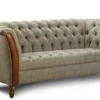 Casa Padrino Luxus Chesterfield Fußhocker Cezar 60x40 60 x 40 x H. 45 cm - Eleganter Wohnzimmer Fußhocker mit Echtleder - Chesterfield Wohnzimmer Möbel