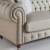 Casa Padrino Luxus Chesterfield Sofa Grau / Braun 240 x 100 x H. 78 cm - Edles Wohnzimmer Sofa - Chesterfield Möbel