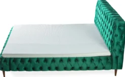 Casa Padrino Luxus Chesterfield Doppelbett Grün / Braun - Verschiedene Größen - Modernes Bett mit Matratze und Sitzbank - Schlafzimmer Möbel
