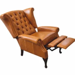 Casa Padrino Luxus Chesterfield Leder Fernsehsessel Vintage Braun / Schwarz H. 110 cm