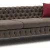 Casa Padrino Luxus Chesterfield Sofa Grau / Schwarz 269 x 91 x H. 62 cm - Wohnzimmer Sofa - Chesterfield Wohnzimmer Möbel
