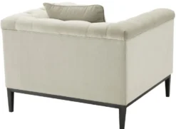 Casa Padrino Luxus Chesterfield Sessel mit Kissen Hellgrau / Rotguss 103 x 97 x H. 75 cm - Chesterfield Wohnzimmer Möbel
