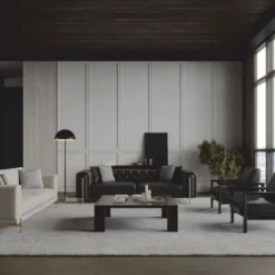 Casa Padrino Luxus Chesterfield Kunstleder Sofa Schwarz / Messing 262 cm - Luxus Möbel
