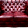 Casa Padrino Luxus Chesterfield Leder 2er Sofa Bordeauxrot - Echtleder Wohnzimmer Sofa - Chesterfield Wohnzimmer Möbel