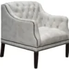 Casa Padrino Luxus Chesterfield Sessel aus Echtleder in Weiß mit schwarzen Füßen 80 x 84 x H. 79 cm