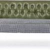 Casa Padrino Luxus Chesterfield Kunstleder Sofa Dunkelgrün / Weiß / Schwarz 136 x 66 x H. 76 cm - Wohnzimmer Sofa - Wohnzimmer Möbel - Chesterfield Möbel - Luxus Möbel - Luxus Einrichtung