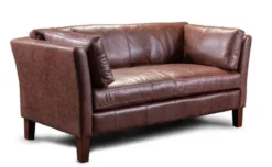 Casa Padrino Luxus Chesterfield 4er Sofa Charlie 220 x 86 x H. 84 cm - Elegantes Wohnzimmer 4er Sofa mit Echtleder - Chesterfield Wohnzimmer Möbel
