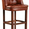 Casa Padrino Luxus Chesterfield Leder Barstuhl 6er Set Braun 63 x 56 x H. 107 cm - Gepolsterte Echtleder Barhocker - Chesterfield Möbel - Chesterfield Barmöbel - Luxus Barmöbel - Echtleder Barmöbel