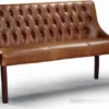 Casa Padrino Luxus Chesterfield Echtleder Sitzbank Braun 160 cm