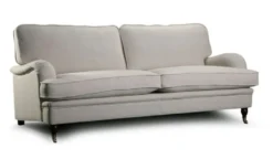 Casa Padrino Luxus Chesterfield 3er Sofa Fox 230 x 165 x H. 98 cm - Elegantes Wohnzimmer 3er Sofa mit Echtleder - Chesterfield Wohnzimmer Möbel