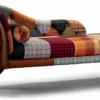Casa Padrino Luxus Chesterfield Chaiselongue Bunt / Braun / Dunkelbraun 165 cm - Chesterfield Möbel