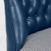 Casa Padrino Luxus Chesterfield Kunstleder Sofa Blau / Weiß / Schwarz 136 x 66 x H. 76 cm - Wohnzimmer Sofa - Wohnzimmer Möbel - Chesterfield Möbel - Luxus Möbel - Luxus Einrichtung