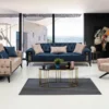 Casa Padrino Luxus Chesterfield Sessel Beige / Schwarz 75 x 90 x H. 95 cm - Moderner Wohnzimmer Sessel - Chesterfield Wohnzimmer Möbel