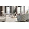 Casa Padrino Luxus Chesterfield Hotel Sessel Grau / Gold 114 cm - Made in Italy