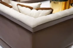 Casa Padrino Luxus Chesterfield Sofa Naturfarben / Braun / Grau - Wohnzimmer Sofa - Hotel Sofa - Wohnzimmer Möbel - Hotel Möbel - Chesterfield Möbel - Luxus Möbel - Luxus Einrichtung