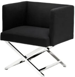 Casa Padrino Luxus Club Sessel in silber / schwarz 66 x 57 x H. 74 cm - Art Deco Möbel