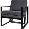 Casa Padrino Luxus Club Sessel mit Metallrahmen Grau / Schwarz 80 x 70 x H. 85 cm - Hotel Möbel