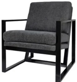 Casa Padrino Luxus Club Sessel mit Metallrahmen Grau / Schwarz 80 x 70 x H. 85 cm - Hotel Möbel