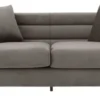 Casa Padrino Luxus Couch Grau / Messingfarben 230 x 95 x H. 70,5 cm - Wohnzimmer Sofa mit edlem Samtstoff - Luxus Möbel