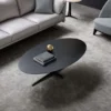 Casa Padrino Luxus Couchtisch Anthrazitgrau 150 x 80 x H. 38 cm - Ovaler Wohnzimmertisch - Wohnzimmer Möbel - Luxus Qualität