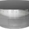 Casa Padrino Luxus Couchtisch Silber / Schwarz Ø 82 x H. 34 cm - Runder Aluminium Wohnzimmertisch mit Glasplatte - Aluminium Flugzeug Flieger Möbel - Wohnzimmer Möbel - Luxus Möbel