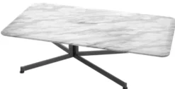 Casa Padrino Luxus Couchtisch Weiß / Schwarz 140 x 80 x H. 39 cm - Wohnzimmermöbel