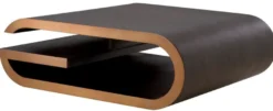 Casa Padrino Luxus Couchtisch Mokka / Messing 100 x 100 x H. 33 cm - Designer Wohnzimmertisch - Wohnzimmer Möbel - Luxus Möbel - Designer Möbel - Luxus Einrichtung - Designer Einrichtung