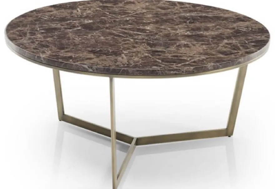 Casa Padrino Luxus Couchtisch Schwarz / Messing Ø 90 x H. 41 cm - Runder Wohnzimmertisch mit Kunstmarmor Tischplatte - Wohnzimmer Möbel - Hotel Möbel - Luxus Möbel