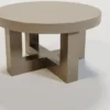 Casa Padrino Luxus Couchtisch Matt Taupe Ø 60 x H. 34 cm - Runder Massivholz Wohnzimmertisch - Luxus Massivholz Wohnzimmer Möbel