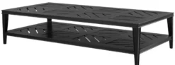 Casa Padrino Luxus Couchtisch Mattschwarz 180 x 90 x H. 42 cm - Rechteckiger Wohnzimmertisch aus hochwertigen strapazierbarem Aluminium - Gartentisch